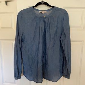 LOFT Denim Peasant Top
